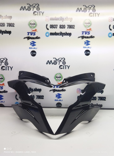 قاب ( فلاپ ) بغل کنسول بلوری چراغ موتور اپاچی 150 ، 60 و 180 جدید ( جفتی ) مشکی