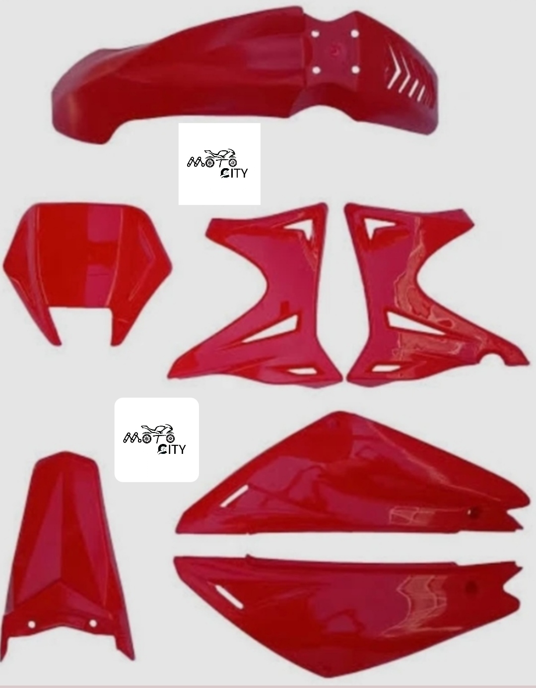 فلاپ کامل موتور سیکلت تریل روان ۲۰۰و۲۵۰ (قاب کامل) رنگ قرمز،شرکتی
