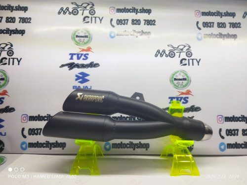 اگزوز (منبع)قهرمانی برند اکروپاویچ 2 دو لول سایلنسر دار (مشکی مات