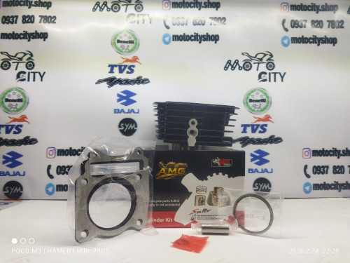 سیلندر با رینگ و پیستون ( پستان ) موتور اپاچی 180 درجه یک